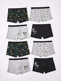 Teen Boy 8pcs/Set Comfortable Video Game Printed Underwear