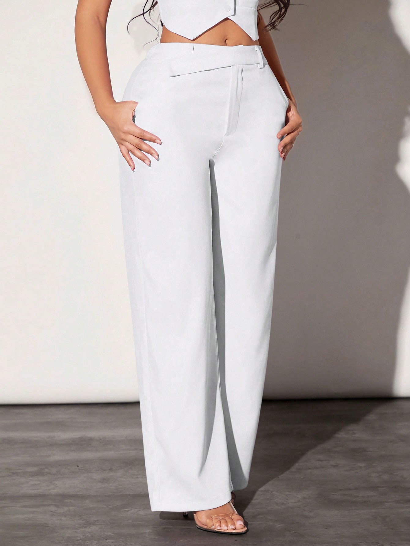 Ladies" Solid Color Simple Everyday Suit Pants
