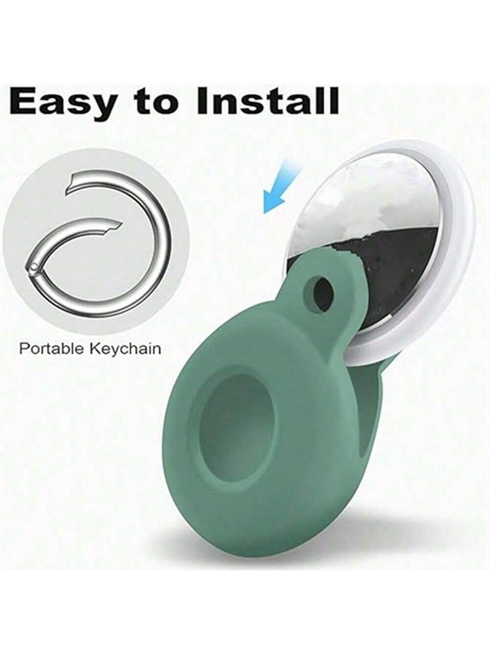 Full Coverage Spring Hook Protective Case Compatible With Apple Airtags Tracking Device