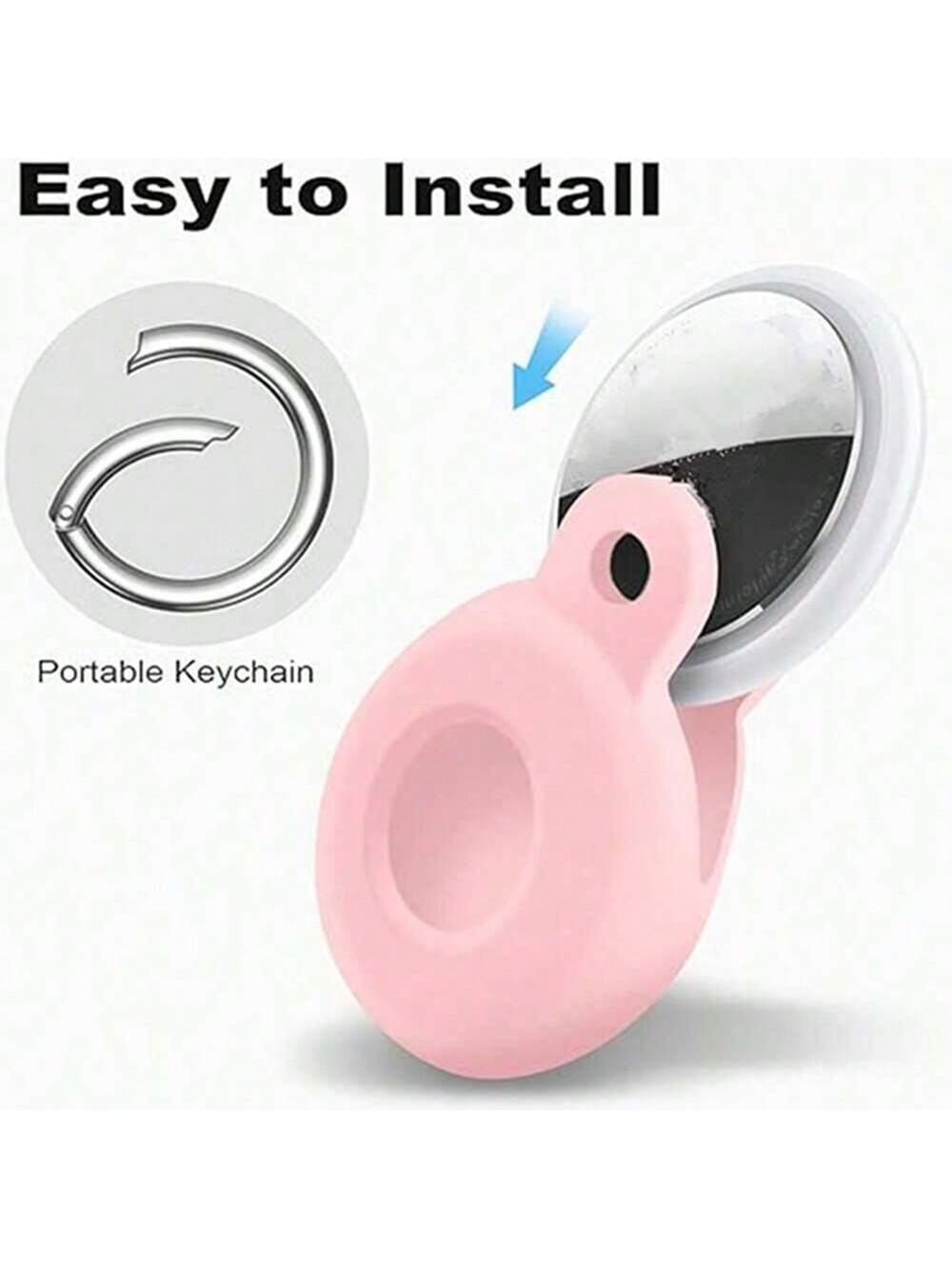 Full Coverage Spring Clip Tracker Protective Case Compatible With Apple Airtags