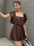 Women One-Piece Conservative And Elegant Vacation Hot Spring Swimsuit