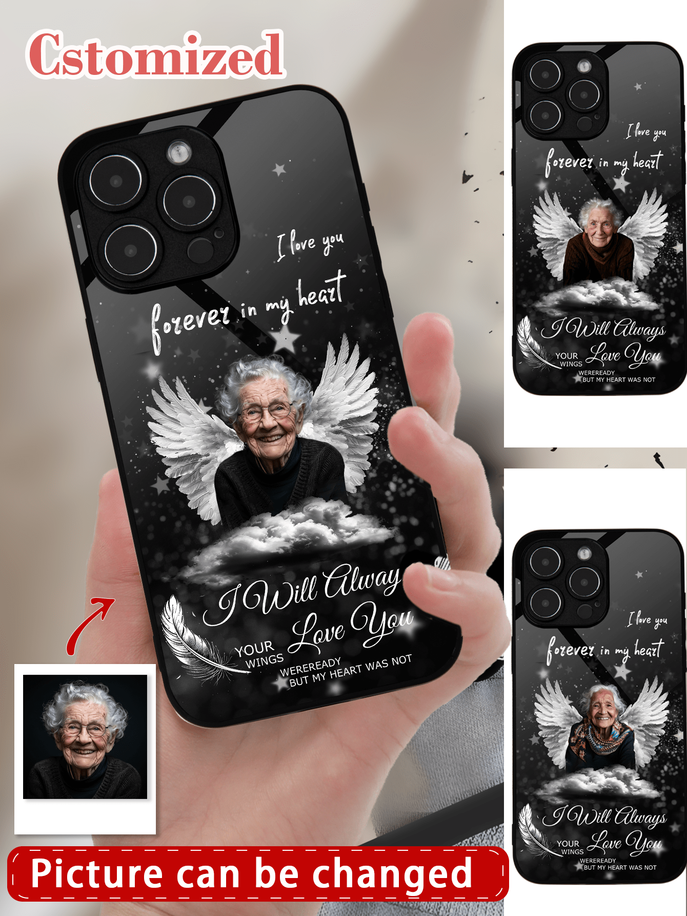 Customized High-Definition Glass Phone Case For Various Models Such As Apple IPhone 15ProMax/Samsung S24Ultra/Redmi/Huawei/OnePlus