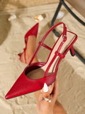 High-Heeled Backless Sandals With Thin Heels And Pointed Toe Mules