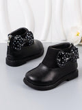 Kid Fashion Boots With Bowknot And Soft, Wear-Resistant Soles, Fashionable And Versatile