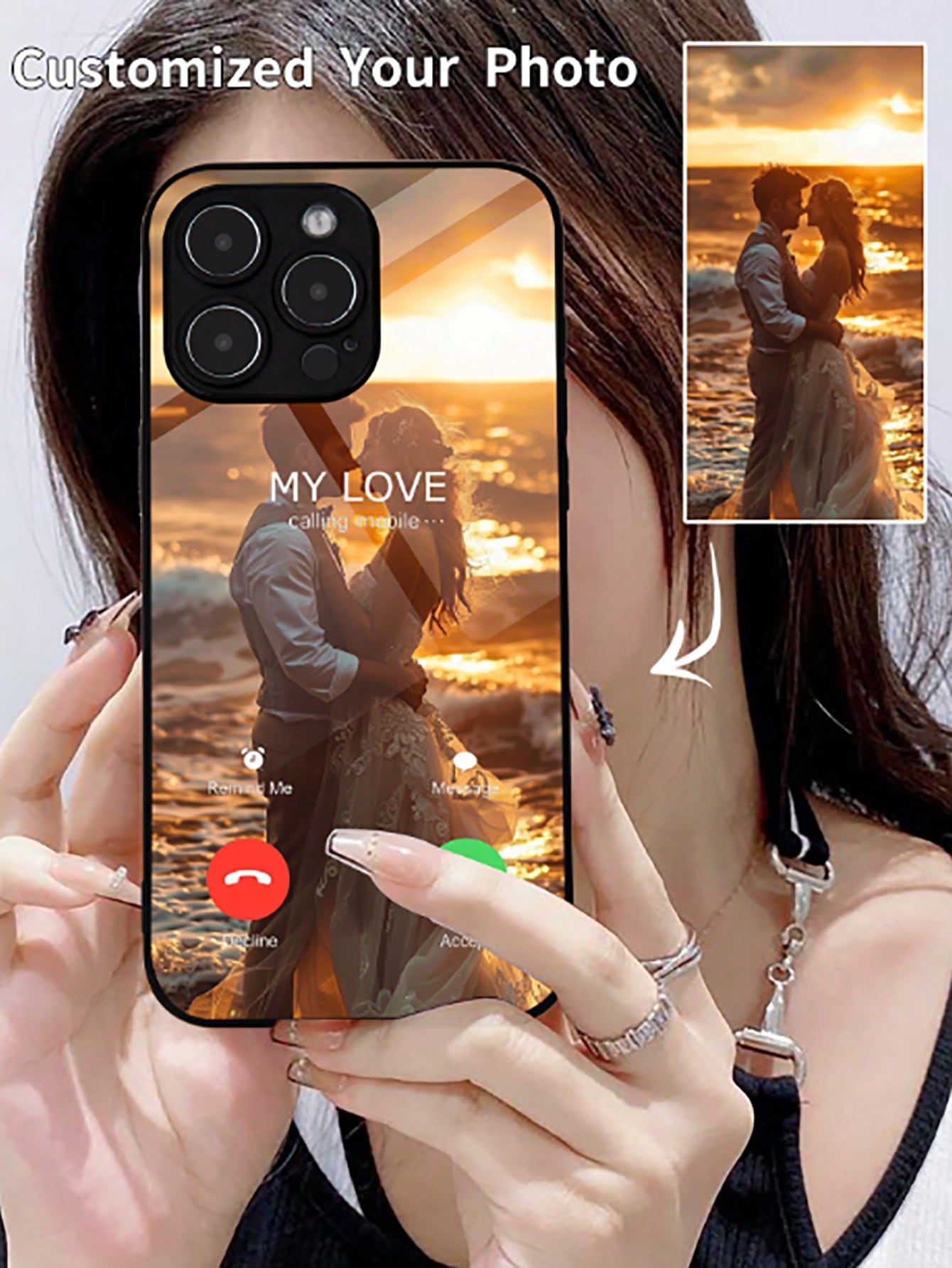 Customized High-Definition Glass Phone Case For Various Models Such As Apple IPhone 15 Pro Max/Samsung S24 Ultra/Redmi/Huawei/OnePlus