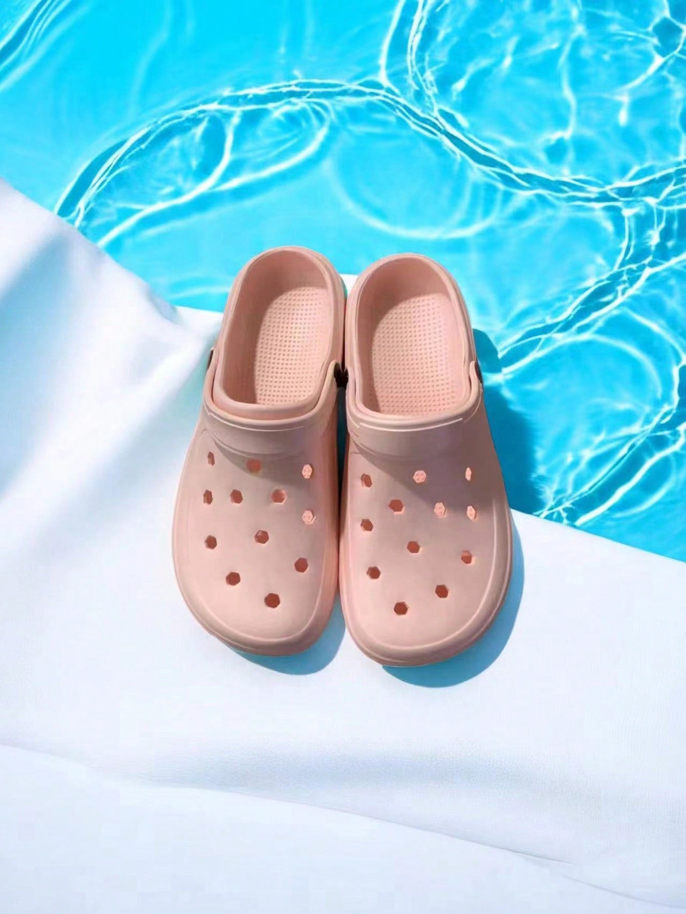 Women Summer Fashionable Hollow Out Shoes, Korean Style INS Solid Color Minimalist Anti-Slip Thick Sole Outdoor Couple Roman Sandals For Girls And Boys
