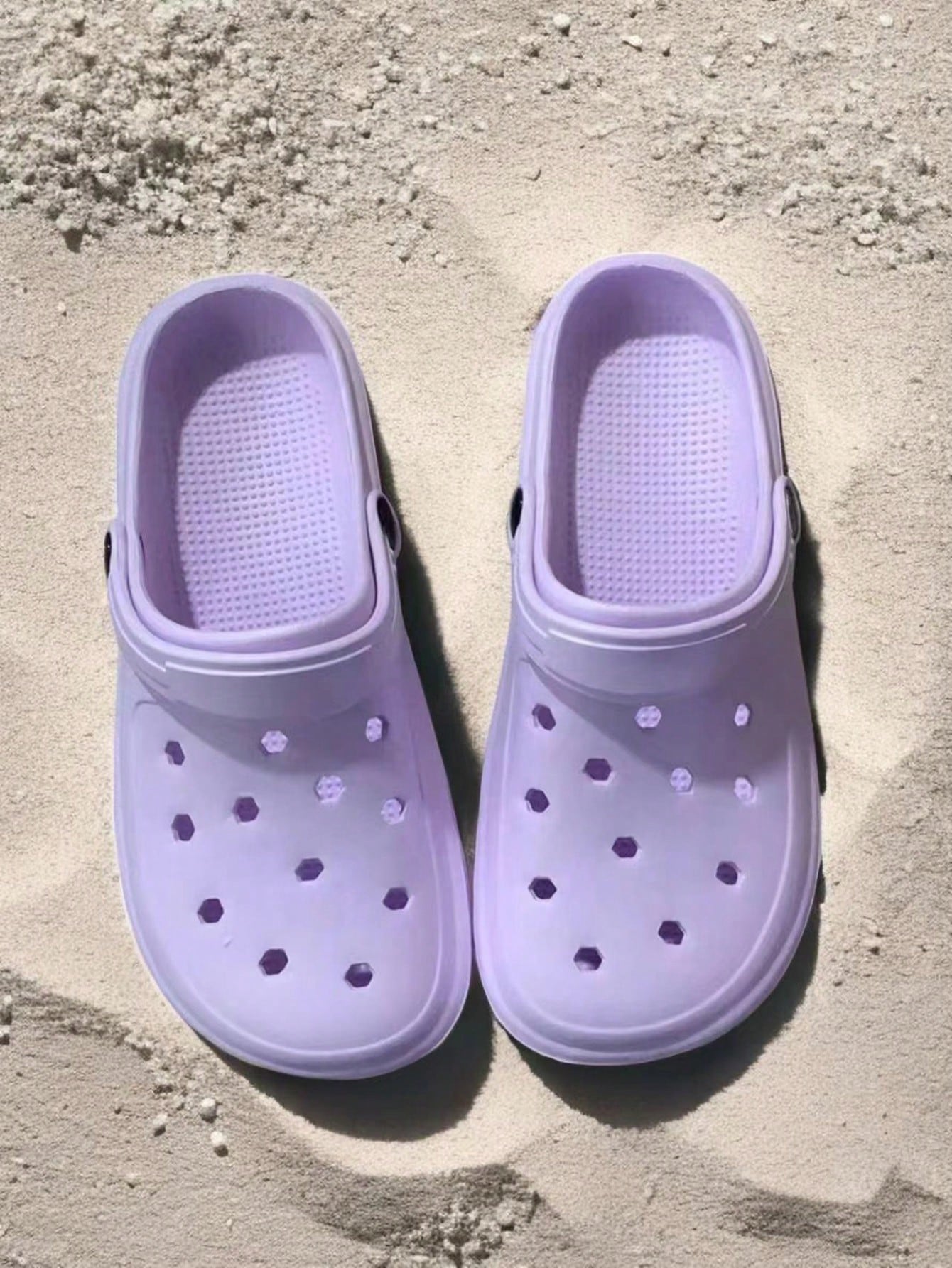 Women Summer Fashionable Hollow Out Shoes, Korean Style INS Solid Color Minimalist Anti-Slip Thick Sole Outdoor Couple Roman Sandals For Girls And Boys