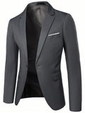 Men's Business Casual Flat Collar Single-Breasted Blazer