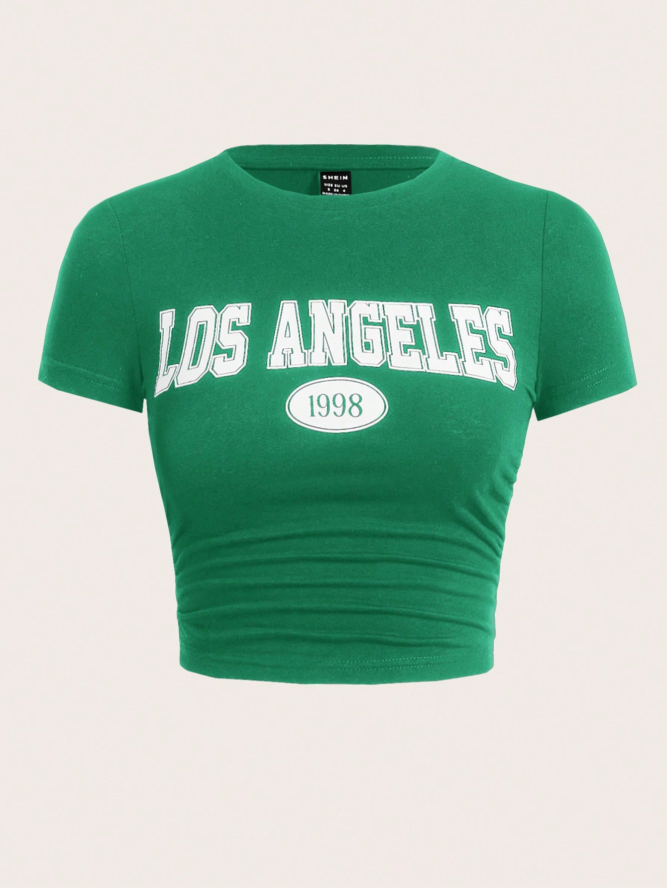 Ladies' Short Sleeve T-Shirt With Letter Print, Baby Tee For Women