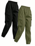 Women's Cargo Pocketed Pants (2pcs)