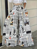 Women Fashionable Printed Casual Spring/Summer Wide-Leg Pants