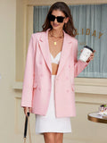 Gun Collar Double-Breasted Chic Blazer Jacket