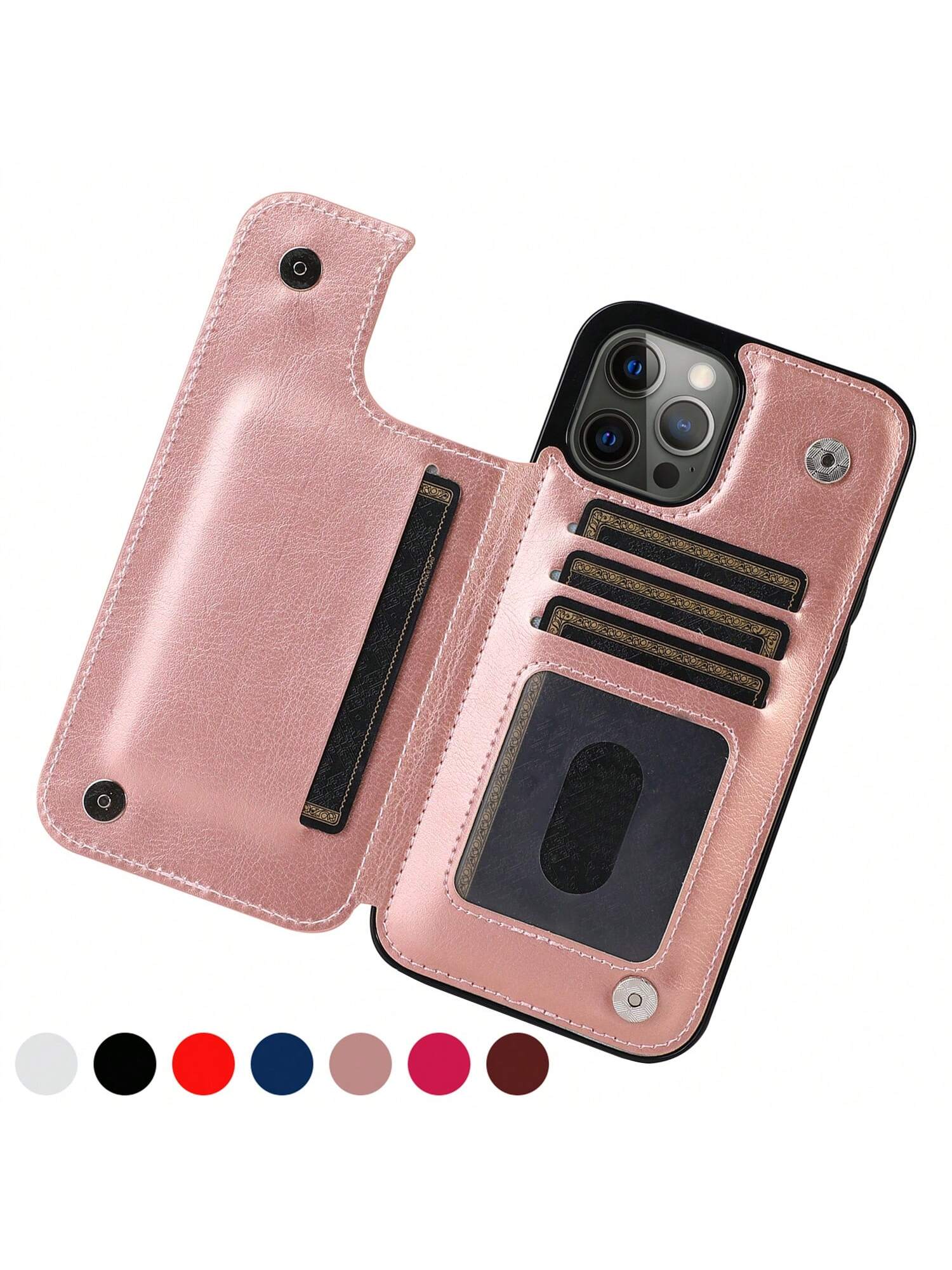 Luxury Durable Leather Wallet Phone Case Compatible With Iphone 15 14 13 12 11 Pro Max SE X XR XS Max 8 7 6 6S Plus Kickstand Credit Card Slots Holder Shockproof Phone Cover