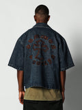 Denim Shirt With Back Embroidery College Ready