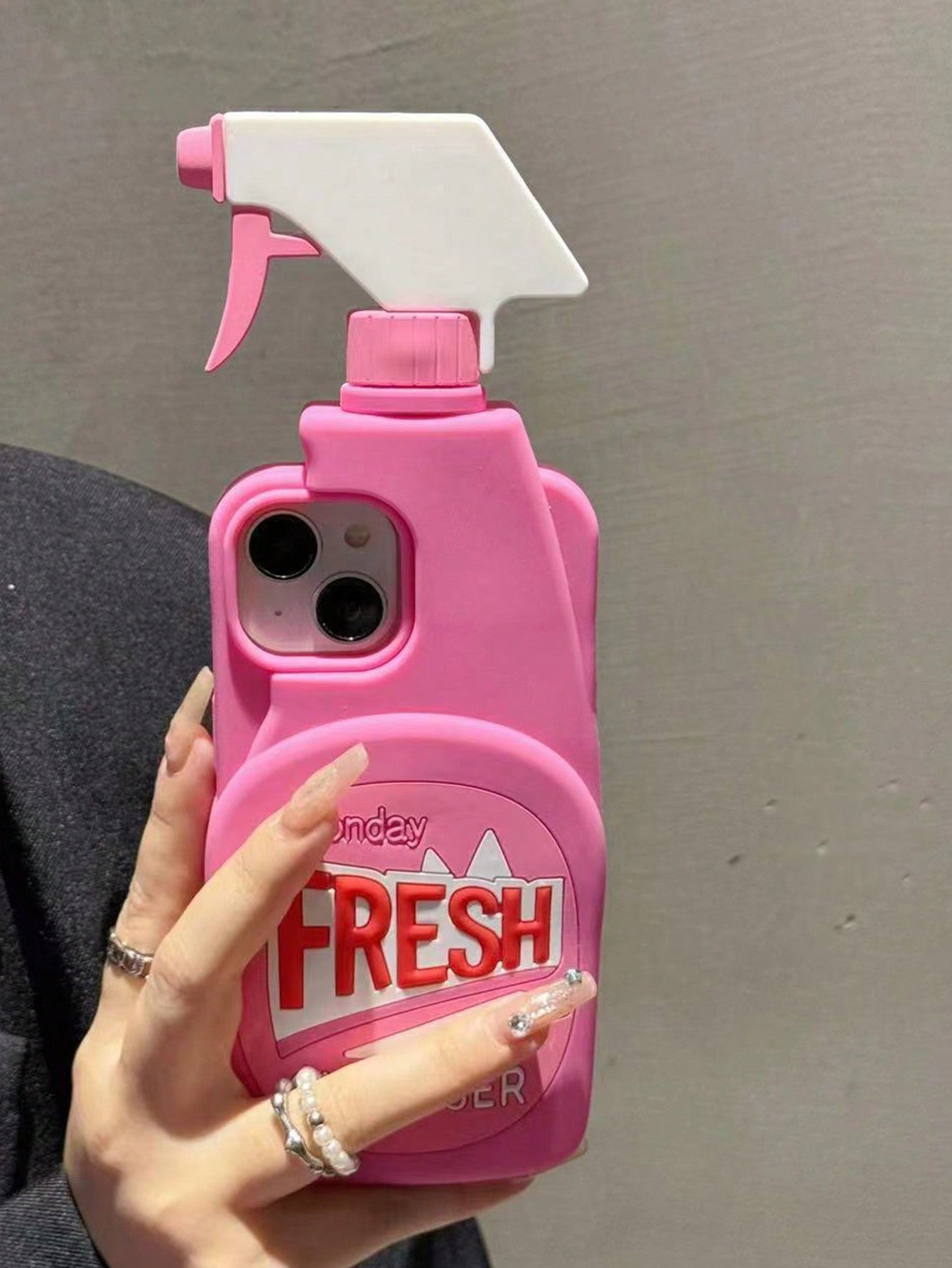 Pink New Fashionable Creative Anti-Fall Full Coverage Phone Case With Personality And Funny Perfume Bottle Design Compatible With Apple 11/12/13/14/15PRO/PROMAX
