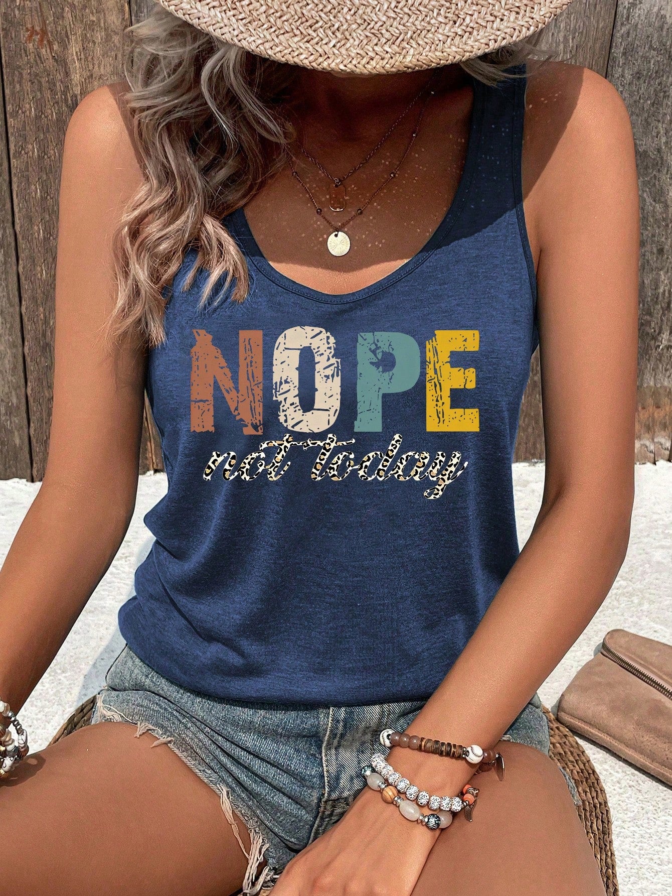 Trendy Letter Print Casual Summer Tank Top