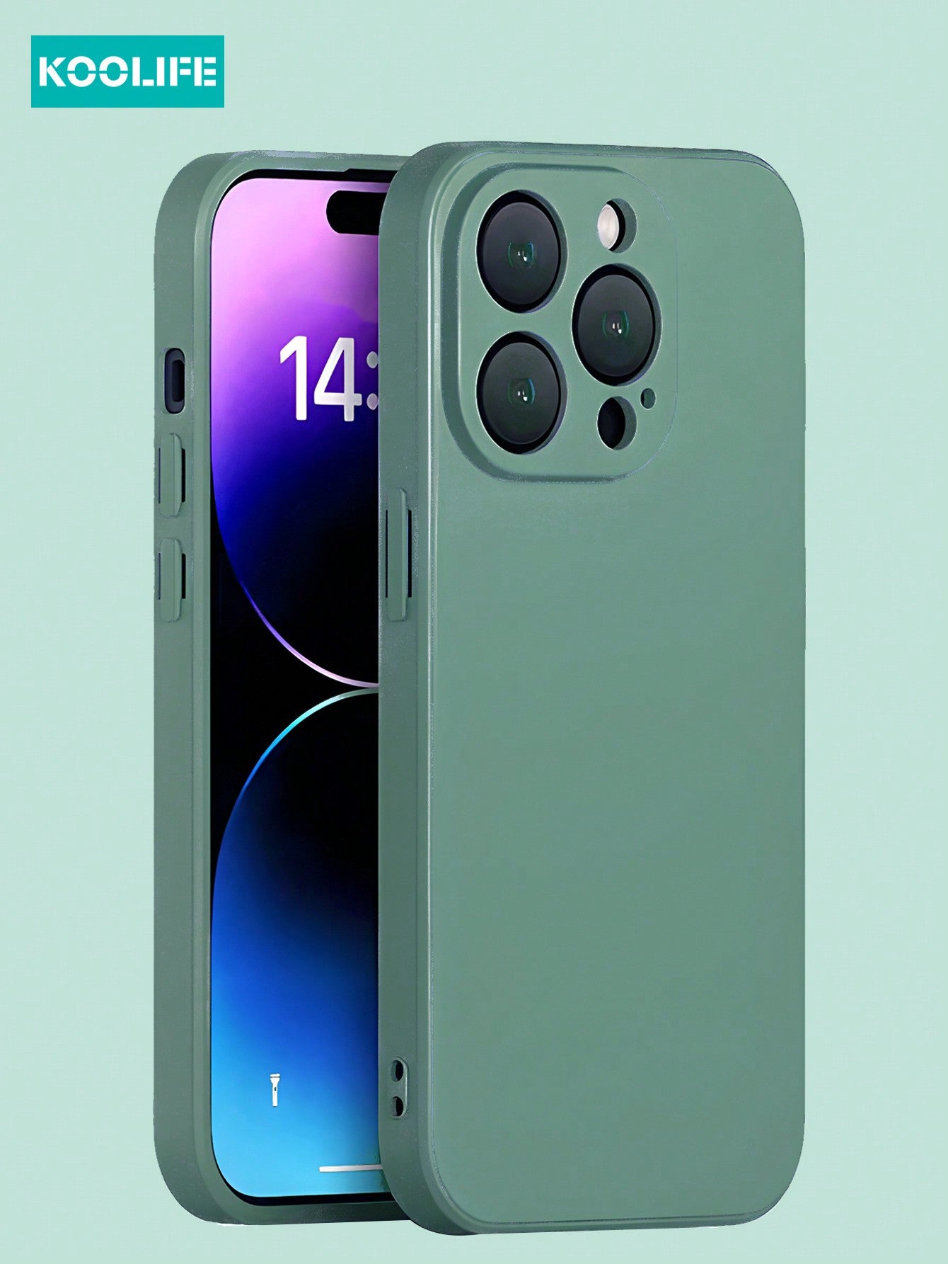 Green 1pc Liquid Silicone Phone Case, Compatible With Apple IPhone 13/13 Pro/13 Pro Max/14/14 Plus/14 Pro/14 Pro Max/15/15 Pro/15 Plus/15 Pro Max, Shockproof Protection, Multiple Colors Available