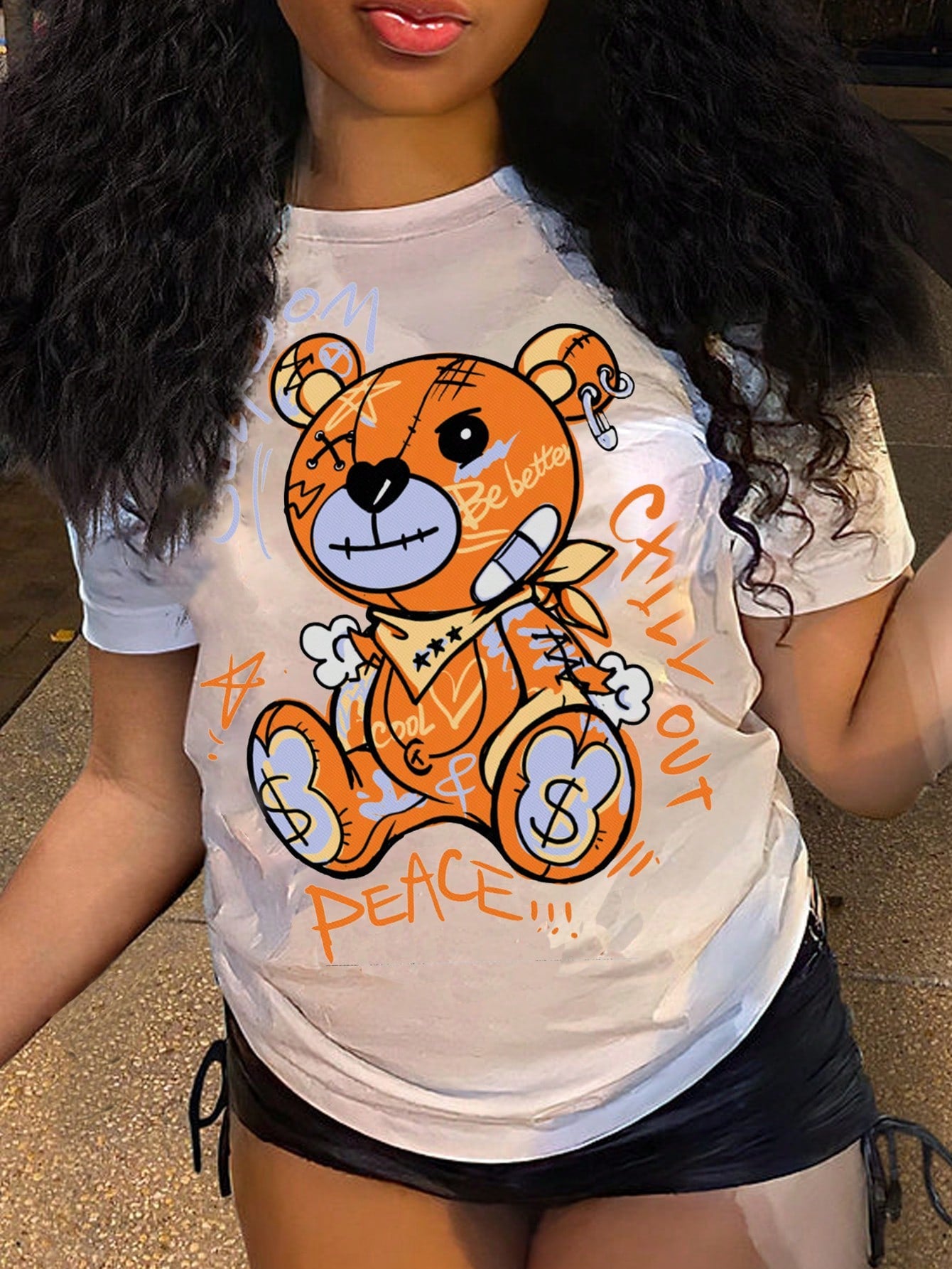 Plus Size Women T-Shirt Simple Vintage Off-Road Pattern Loose Round Neck Short Sleeve Plus Size Tee IFORNIA SUMMER CALIFORNIA Explore 1998 EXPLORE NEW WORLDS Courage EAGLE IS AT YOUR FEET