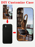 Customized Fashionable And Personalized Black Soft Phone Case With Full Coverage And Anti-Fall Features, Compatible With IPhone 11/12/13/14/15 Pro Max, As A Festival Gift For Couples With Personal Photos