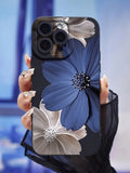 Blue And White Floral Pattern Shockproof TPU Phone Case With Full-Body Protection Compatible With IPhone 15 14 13 12 11 XS XR X 7 8 Mini Plus Pro Max SE. Suitable As A Gift For Both Men And Women.