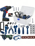 Kids Tool Box 30 Pieces Tool Belts Kids Toys With Tool Box Electric Drill Toys For 3 4 5 6 7 Years Old Boys Girls