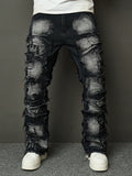 Men Fashionable Vintage Distressed Ripped Jeans