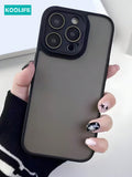 KOOLIFE 1pc Skin-Touched Second Skin Matte Finish Dual Layers With Precision Camera Cutout Shockproof Phone Case, Built-In Lens Protector Compatible With IPhone 13/14PLUS/14PROMAX/15/15PLUS/15PRO/15PROMAX; Galaxy S20/21/22/23/24 PLUS/Ultra