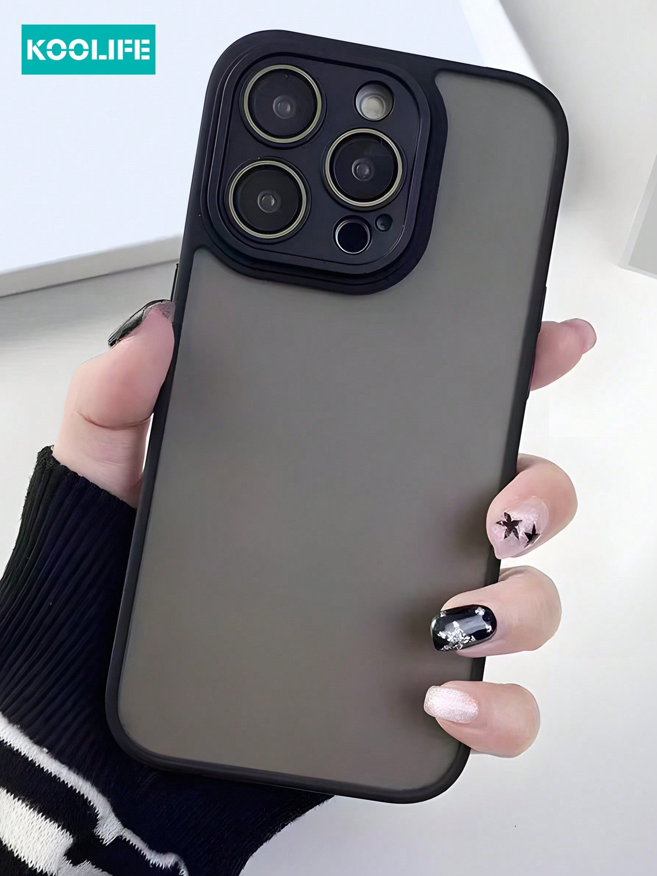 KOOLIFE 1pc Skin-Like Matte Shockproof Cellphone Protective Phone Case With Precise Camera Cutout And Protective Lens Film Compatible With IPhone 13/14PLUS/14PROMAX/15/15PLUS/15PRO/15PROMAX; Galaxy S20/21/22/23/24 PLUS/Ultra