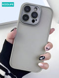 KOOLIFE 1pc Skin-Touch Matte 2-In-1 Fine Hole Camera Lens Shockproof Phone Case With Built-In Lens Protective Film, Compatible With IPhone 13/14PLUS/14PROMAX/15/15PLUS/15PRO/15PROMAX; Galaxy S20/21/22/23/24 PLUS/Ultra