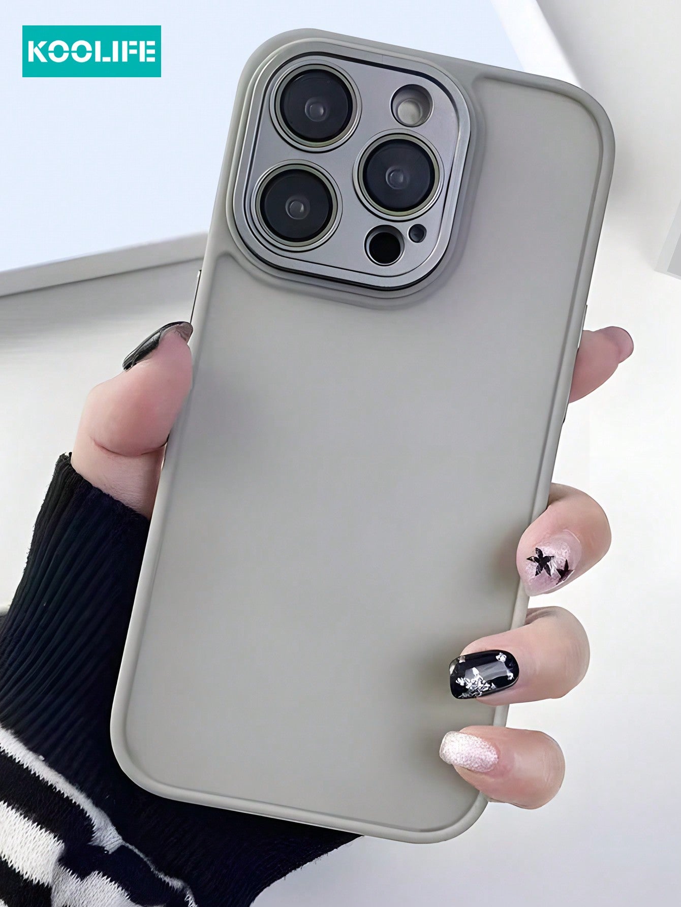 KOOLIFE 1pc Skin-Touch Matte 2-In-1 Fine Hole Camera Lens Shockproof Phone Case With Built-In Lens Protective Film, Compatible With IPhone 13/14PLUS/14PROMAX/15/15PLUS/15PRO/15PROMAX; Galaxy S20/21/22/23/24 PLUS/Ultra