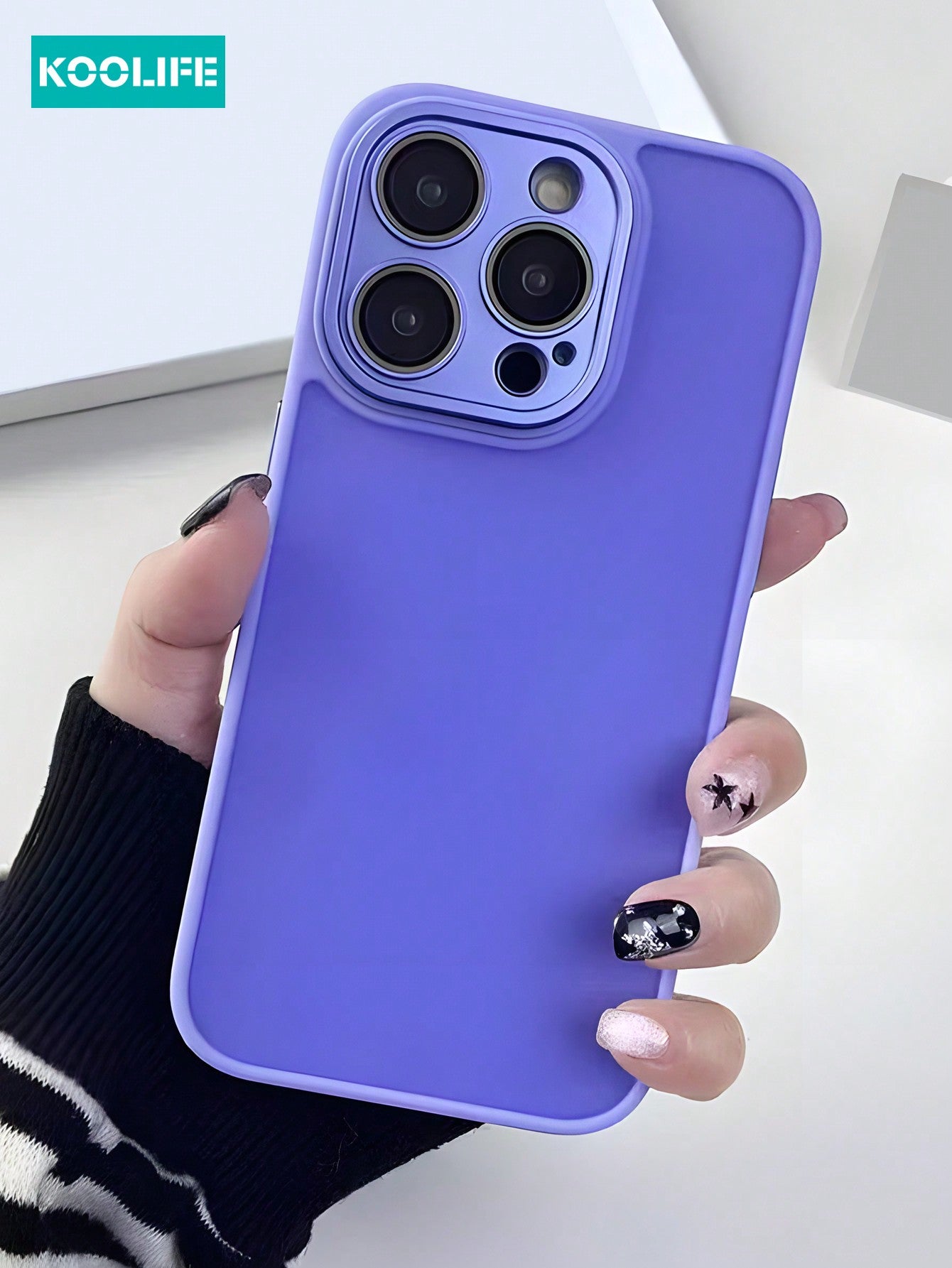 KOOLIFE 1pc Skin-Like Texture Matte Finish 2-In-1 Precision Camera Lens Shockproof Phone Case With Built-In Lens Protector, Compatible With IPhone 13/14PLUS/14PROMAX/15/15PLUS/15PRO/15PROMAX; Galaxy S20/21/22/23/24 PLUS/Ultra
