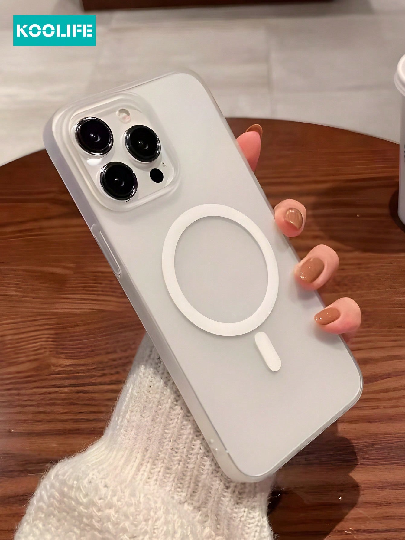 Koolife 1pc Pure PC Skin-Touch Ultra-Thin Case, Sweatproof, Anti-Yellowing, Magnetic Absorption, To Restore The Feeling Of Bare Phone, Compatible With Apple IPhone 11/12/13/13 Pro/14 Plus/15 Pro Max