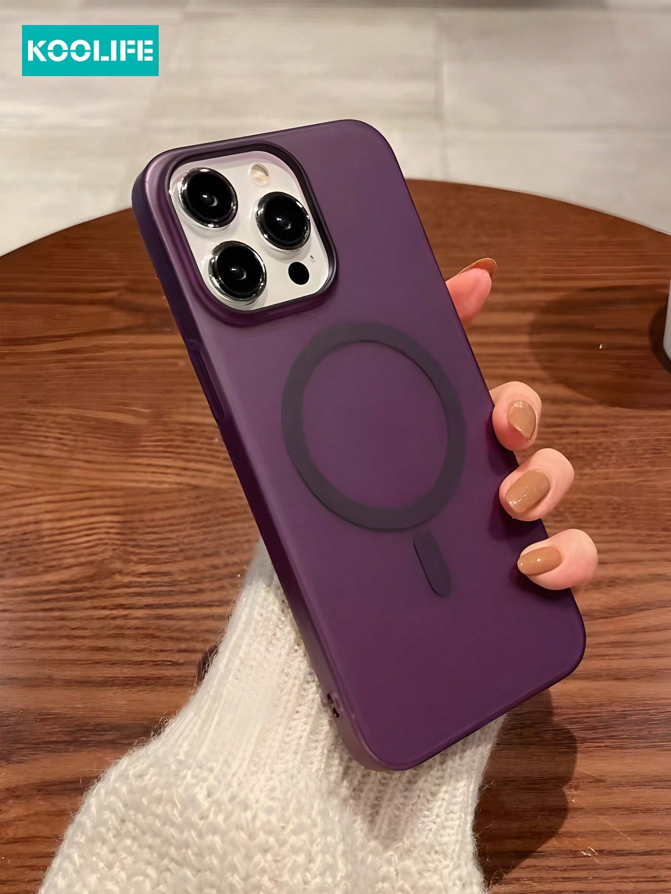Koolife 1pc Pure PC Skin-Touch Ultra-Thin Case, Sweatproof, Anti-Yellowing, Magnetic Absorption, To Restore The Feeling Of Bare Phone, Compatible With Apple IPhone 11/12/13/13 Pro/14 Plus/15 Pro Max