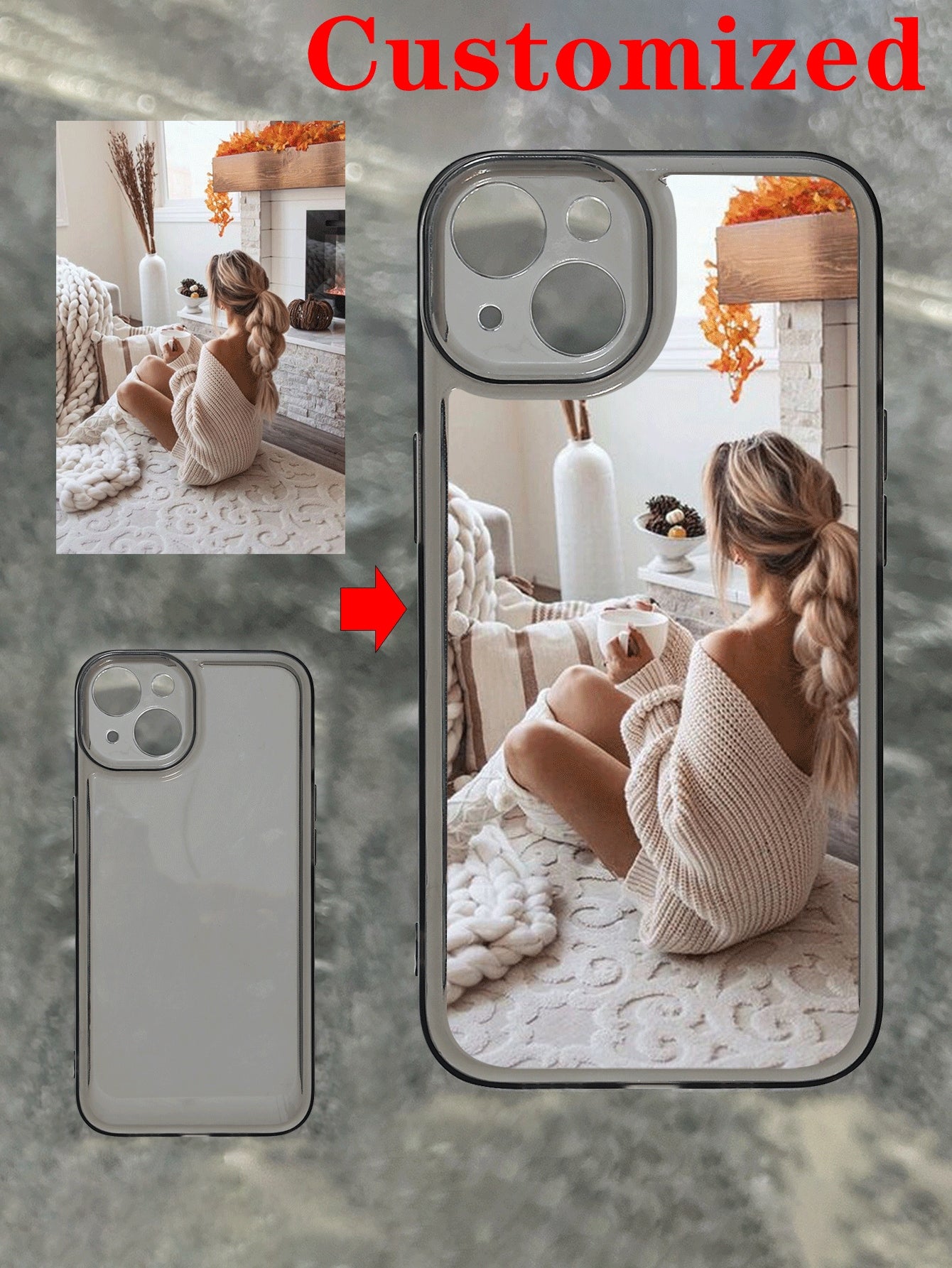One Customized DIY Transparent Full Protection Soft Phone Cover With Personalized Sexy, Fashionable And Sweet Photo For Women To Commemorate Anniversary, Compatible With IPhone And Anti-Drop