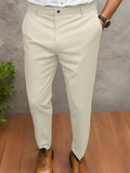 Men's Solid Color Suit Pants With Pockets