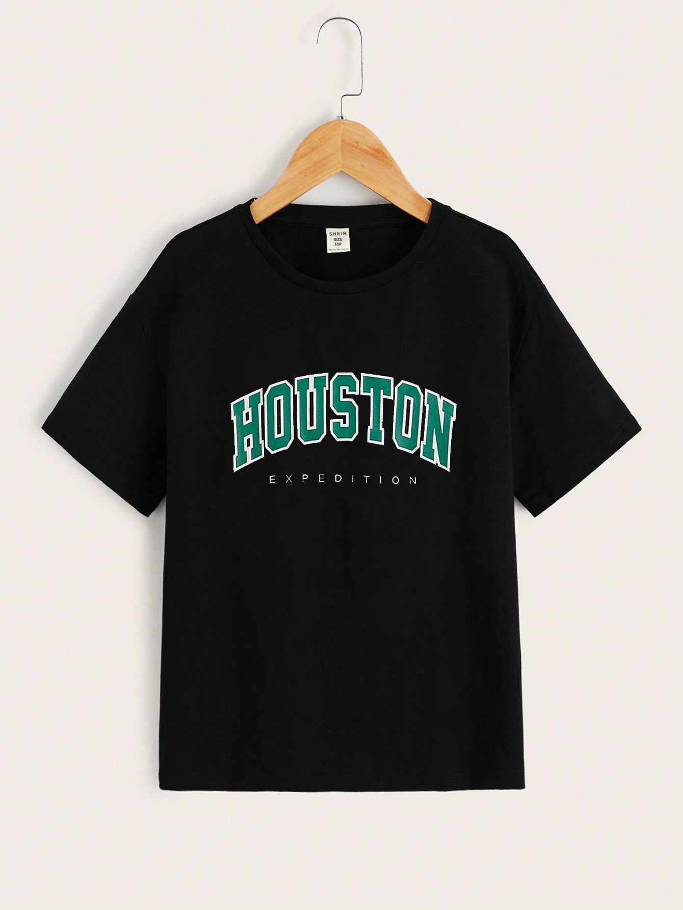 Tween Boy Extended Size Letter Graphic Round Neck Summer T-Shirt