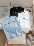 3pcs Tween Boys' Loose Fit Casual Round Neck Letter Print Tank Top Set