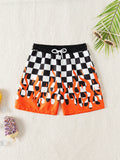 Tween Boy Fashionable Casual Beach Shorts (With Printed Design)