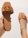 Women Braided Open Toe Bohemia Style Flat Sandals