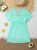 Young Girl Fashion Single Long Top Cover-Up