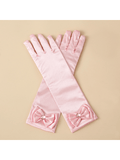 1 Pair Children Milk Silk Glove Crown & Magic Wand Set Princess Color Satin Magic Gloves