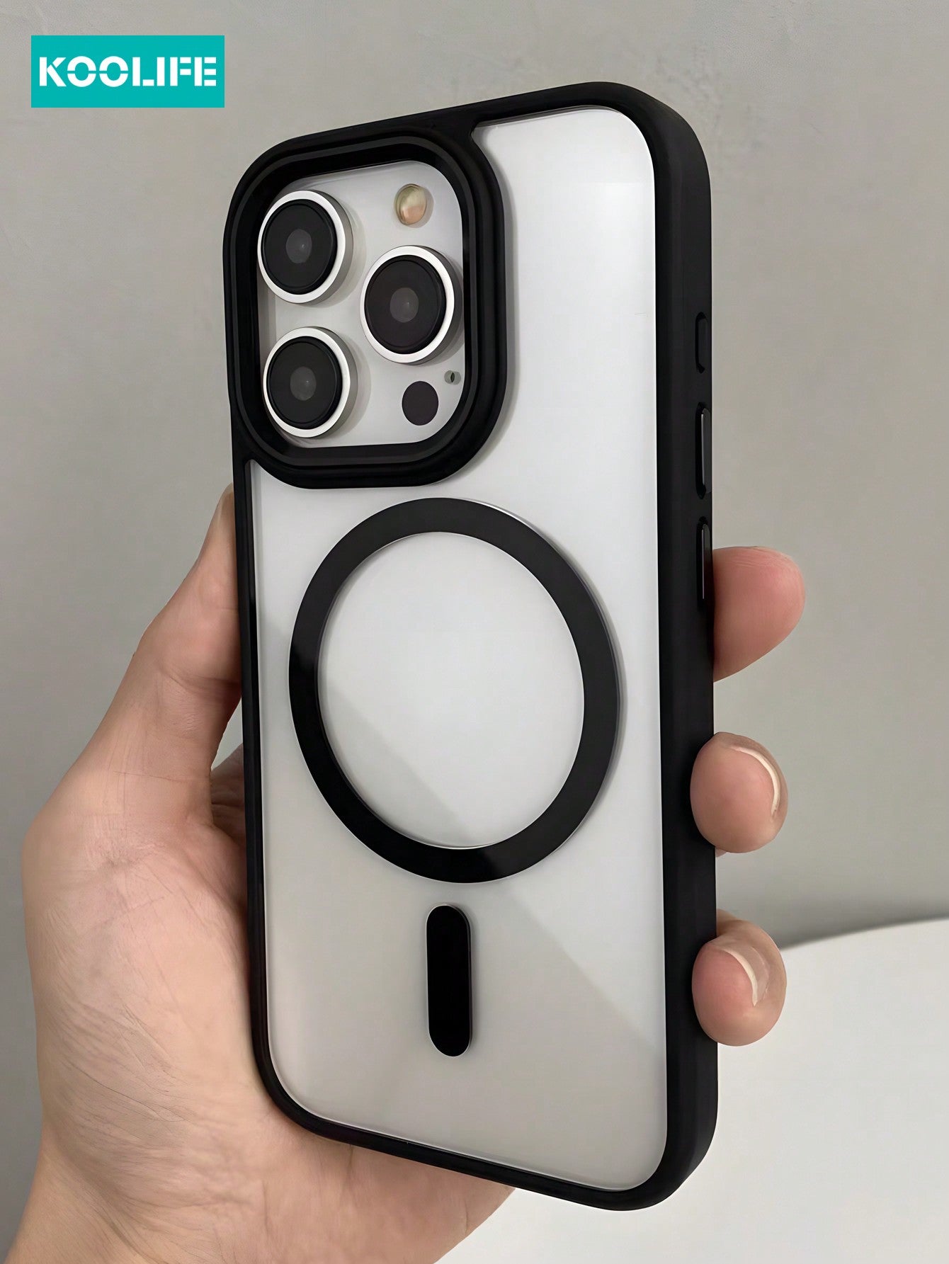 Koolife Shockproof TPU+PC Magnetic Protective Case Compatible With IPhone 11/12/13/14/15 Pro Max, Clear Color To Show The Original Phone Color, Ultimate Protection