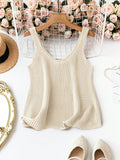 Plus Size Solid Color Casual Holiday Matching Simple Knitted Top
