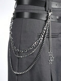 1pc 3-Layer Star Waist Chain, Chain With 5-Pointed Star Pendant, Punk Style Waist Chain Pant Chain Accessory, Suitable For Trousers, Shorts And JK Skirt