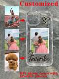 Customized My Favorite Heart Pattern Transparent Soft Phone Case For Couples, Best Friends, With Personalized Fashion Sweet Photo Design, Compatible With IPhone 11/12/13/14/15 Pro Max Galaxy S22/23 Ultra/A14/52
