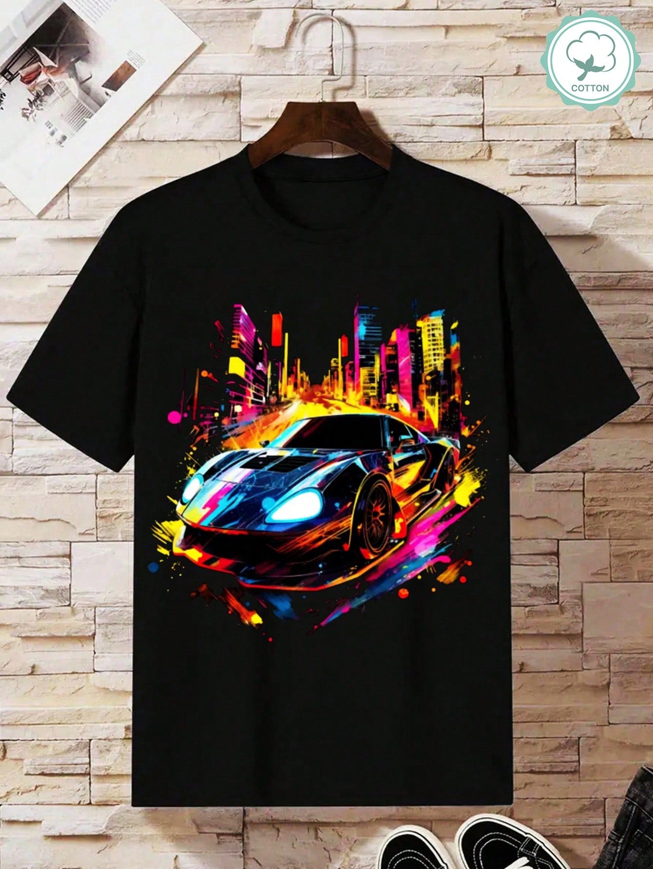 Tween Boy Round Neck Race Car Printed Summer Casual Short Sleeve T-Shirt