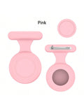 AirTag Holder With Secure Pin, Hidden Fixing Holder Suit For Clothes, AirTag Clip For Kids And Elderly, Soft Full Cover Silicon Scratch-Resistant, 1pc Pack