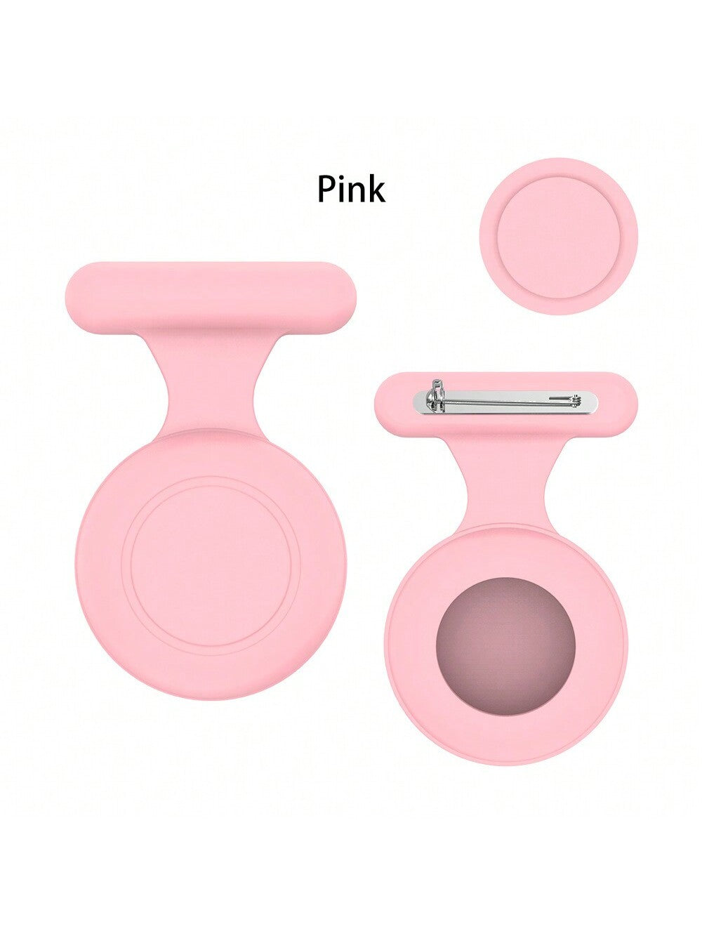 AirTag Holder With Secure Pin, Hidden Fixing Holder Suit For Clothes, AirTag Clip For Kids And Elderly, Soft Full Cover Silicon Scratch-Resistant, 1pc Pack