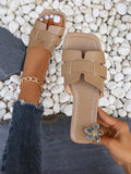Korean Style Women Flat Sandals Summer Open Toe Slip-On Casual Slides Autumn New Arrival Weaving Decoration Roman Beach Sandals For Women, Fashionable With Skirts On Outing, 2023 Summer Style. French Ladies Beach & Vacation Slipper Flat Sandals, Bohemian