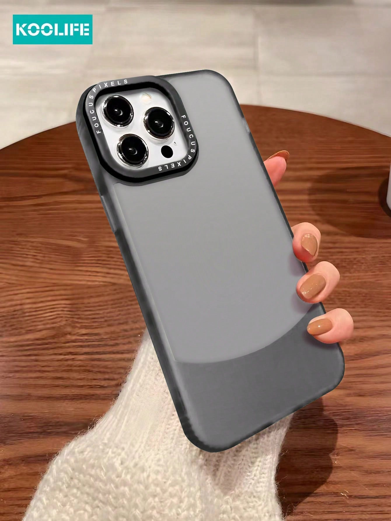 Koolife 1pc Dual Color TPU Transparent + Frosted Soft Case Compatible With Apple IPhone12/12Pro/12ProMax/13/13Pro/13ProMax/14/14Plus/14Pro/14ProMax/15/15Pro/15ProMax/15Plus
